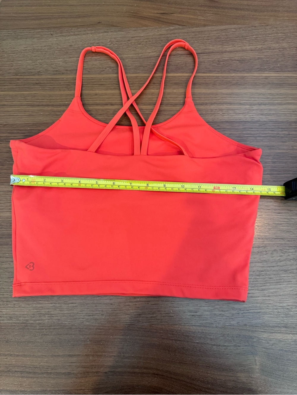 Strappy Cropped athletic Tank Top in orange Coral size medium - Picture 2 of 5